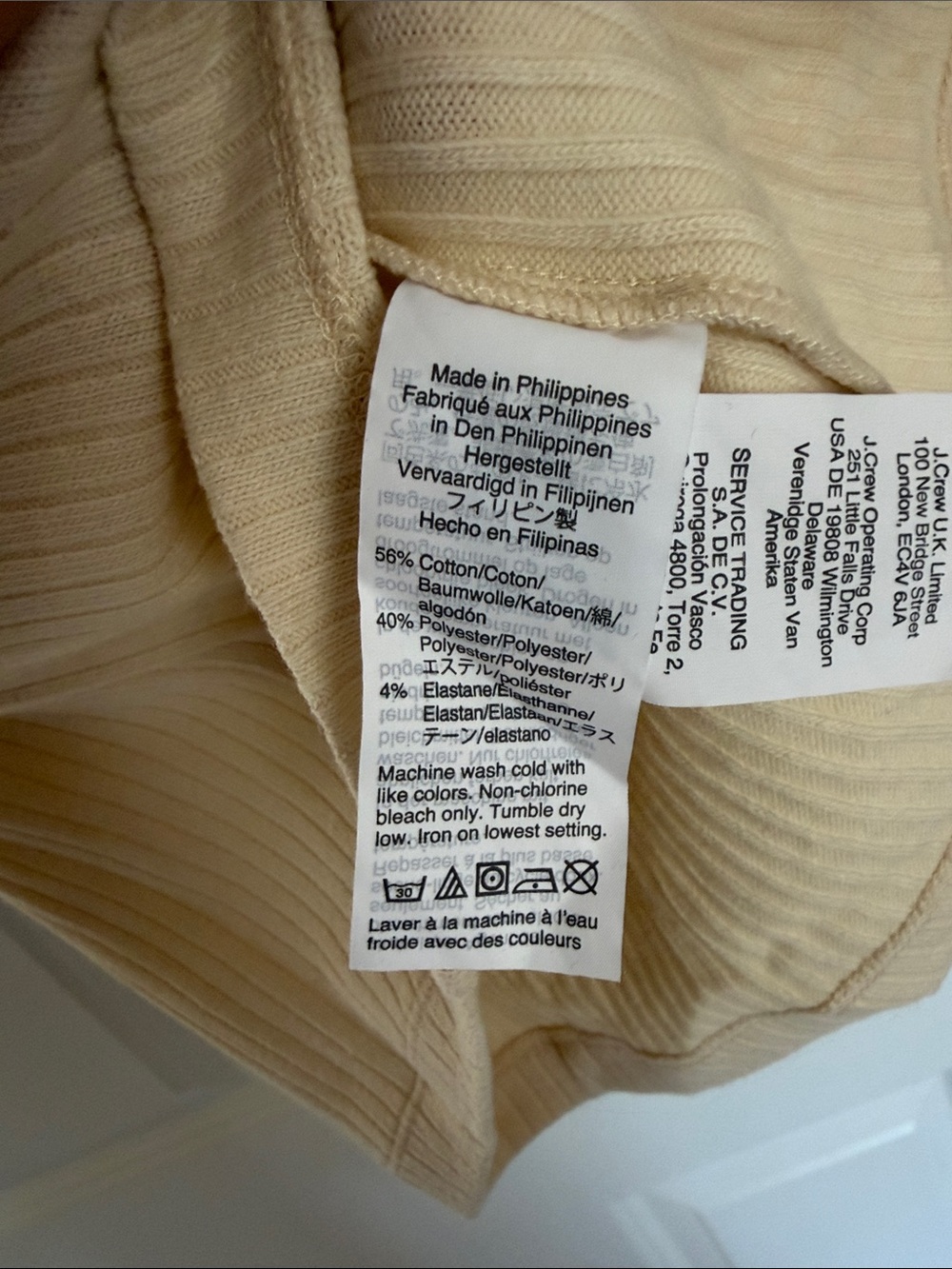 J. Crew Cream Ribbed Short-Sleeve Henley Top - Picture 5 of 5